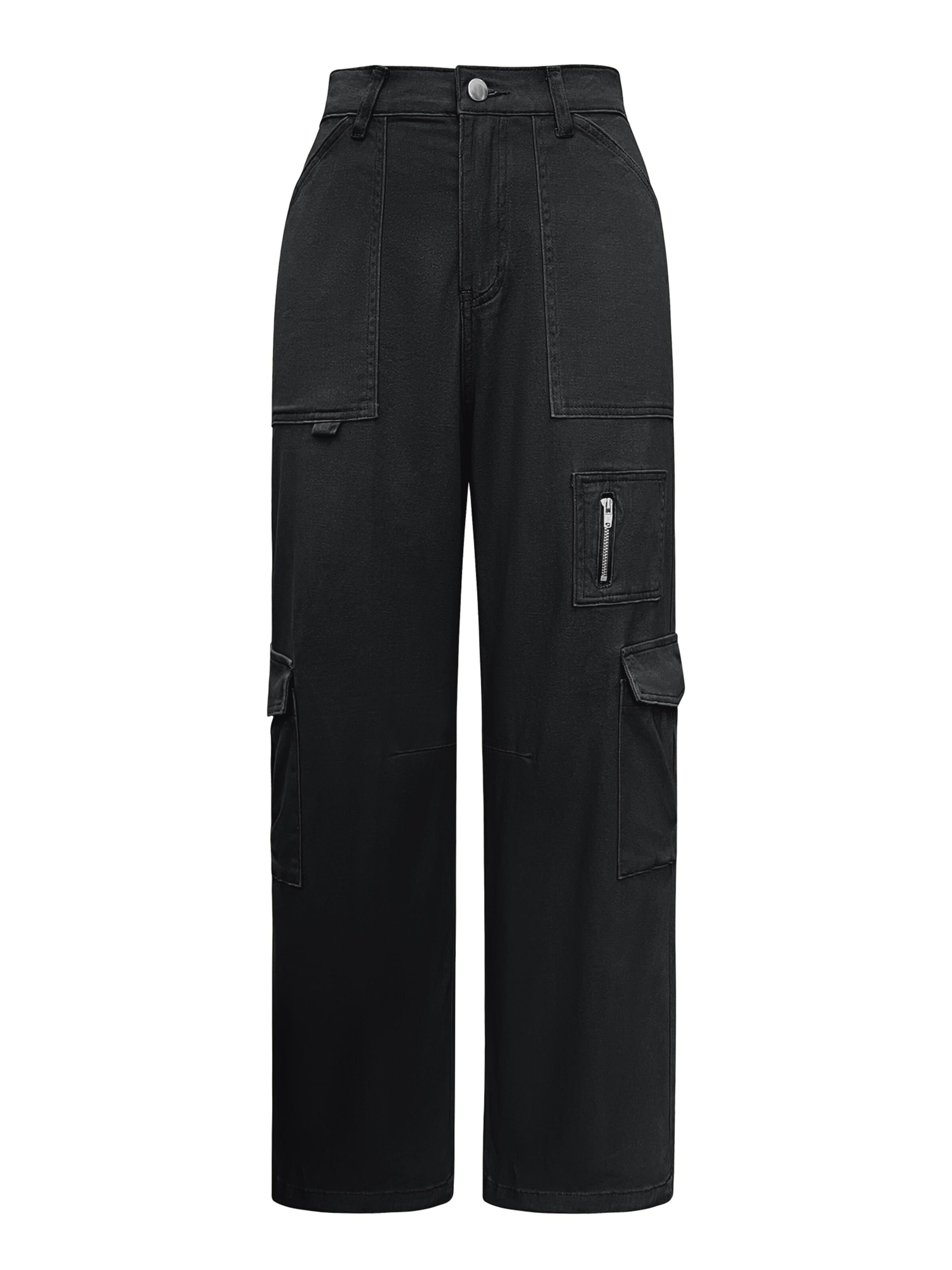 IVIR Regular Cargo Pants 'Arbeit' in Black: front