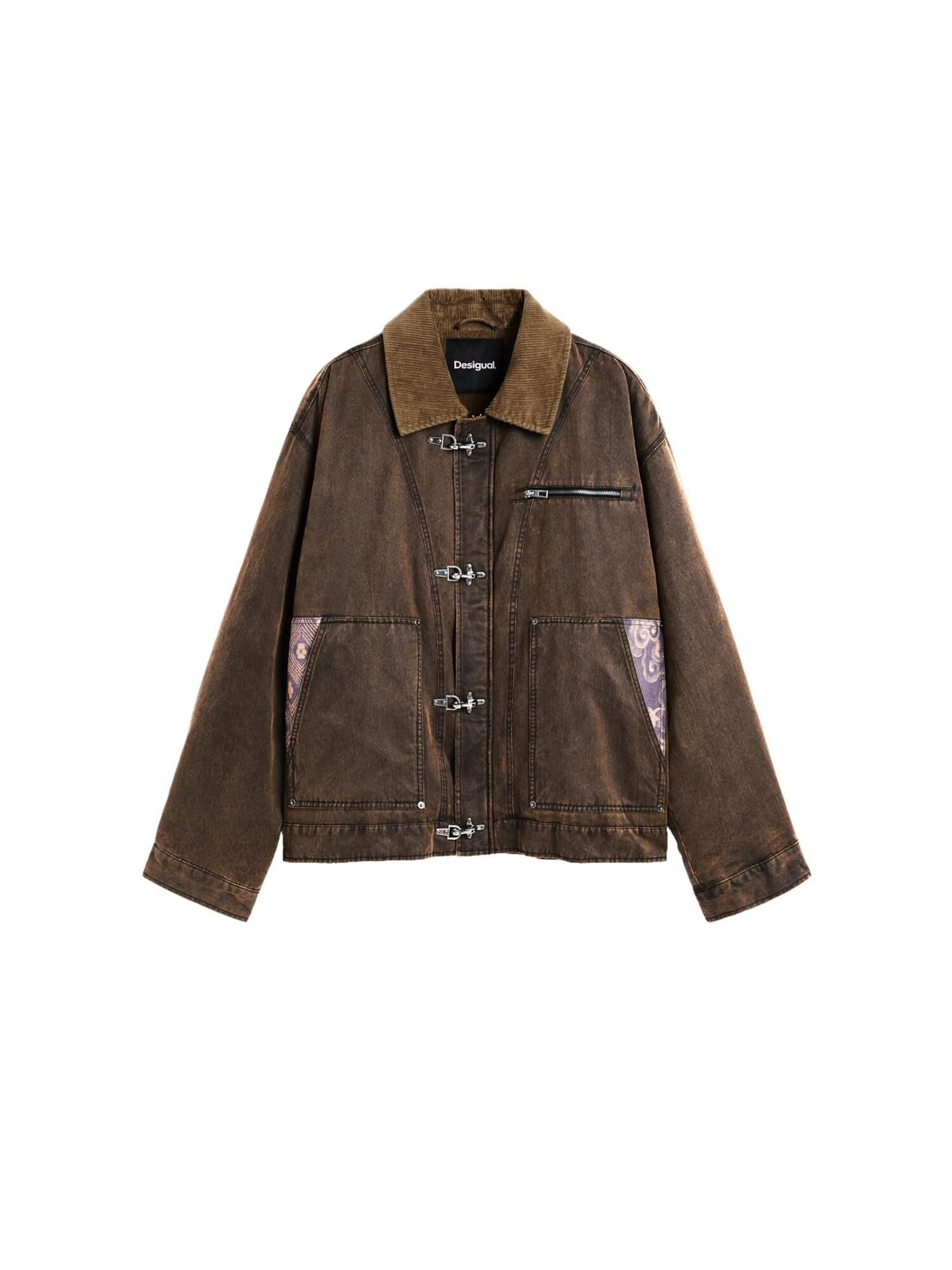 Desigual Between-season jacket in Brown: front