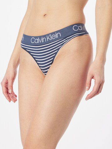 Calvin Klein Underwear Thong in Blue: front