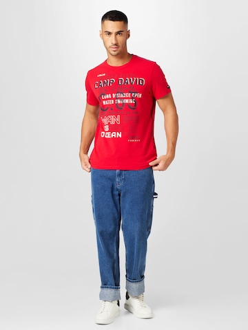 CAMP DAVID Shirt 'Ocean's Seven' in Rood