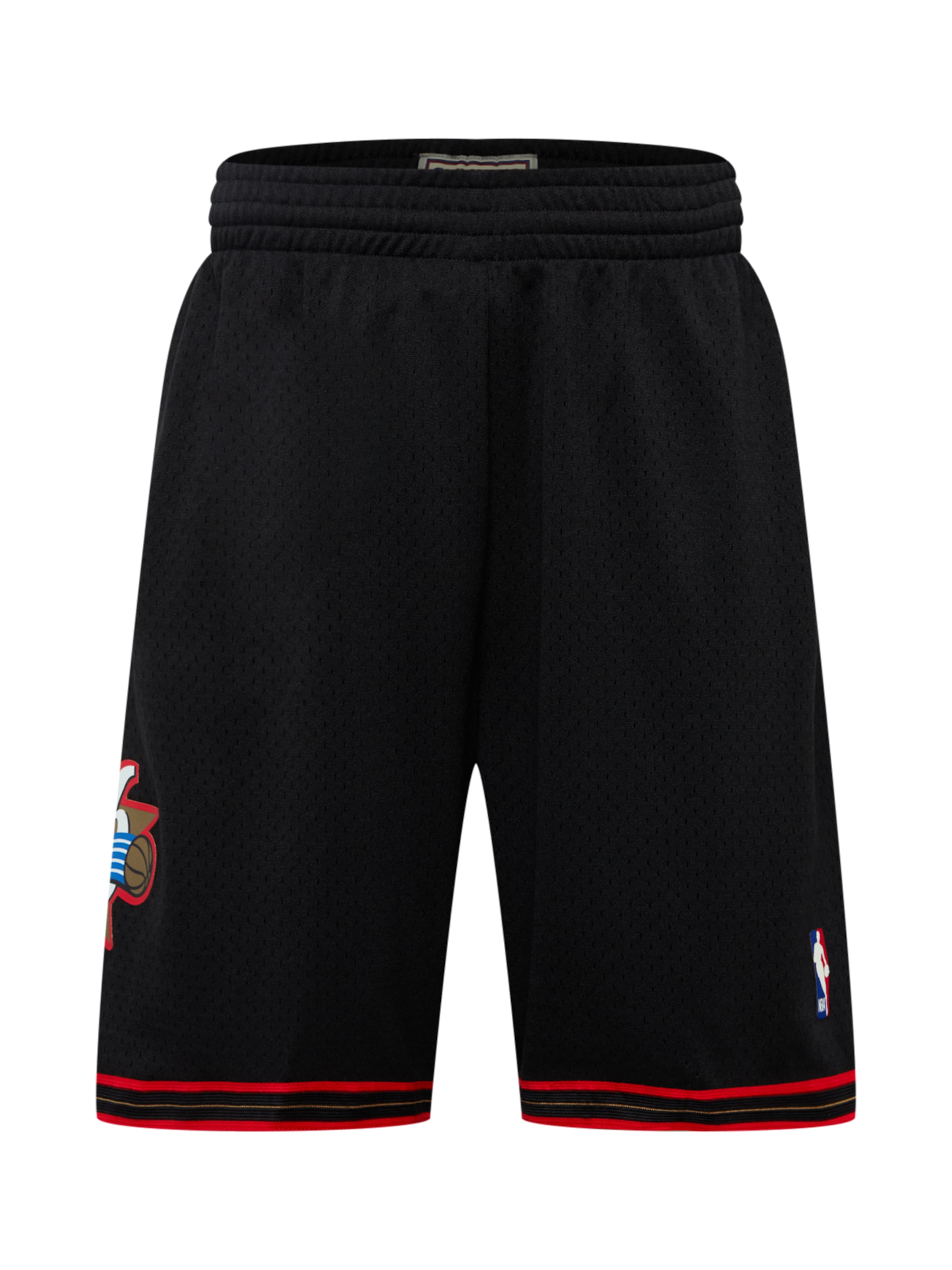 Mitchell & Ness Loosefit Sportshorts 'NBA Swingman' in Schwarz: Vorderseite