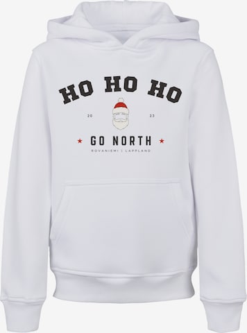 F4NT4STIC Sweatshirt 'Ho Ho Ho Santa Claus Weihnachten' in Wit: voorkant