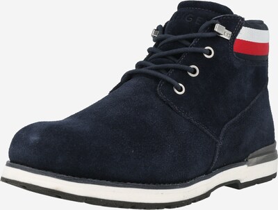 TOMMY HILFIGER Schnürboots in navy / rot / weiß, Produktansicht