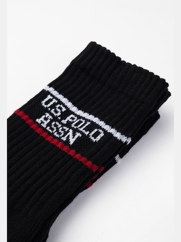US POLO ASSN. Sports socks 'Calze U.S. Polo Assn. corte in spugna, stile tennis' in Black
