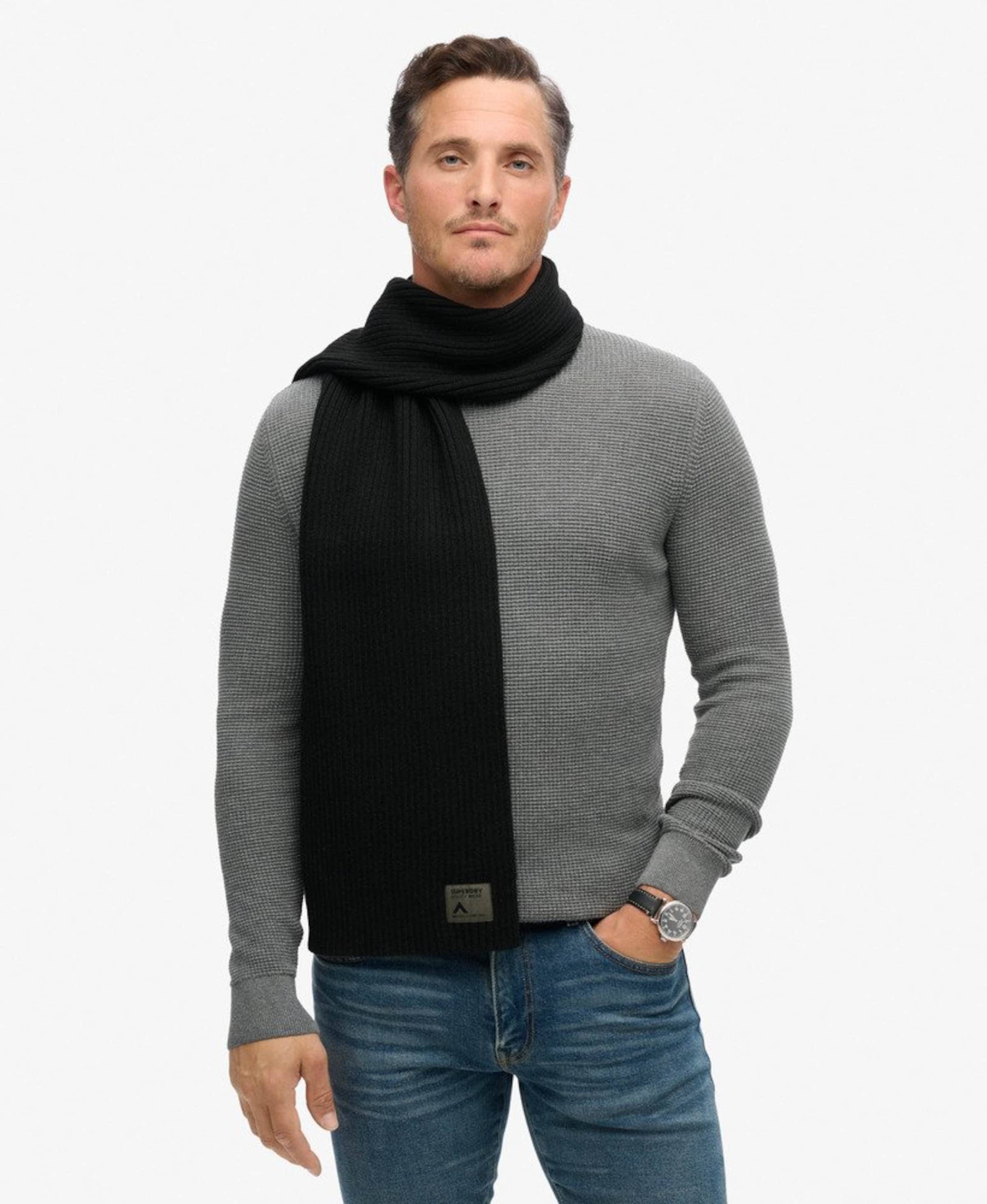 Écharpe Superdry en noir : devant