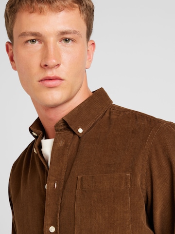 Casual Friday - Regular Fit Camisa 'CF Anton' em castanho