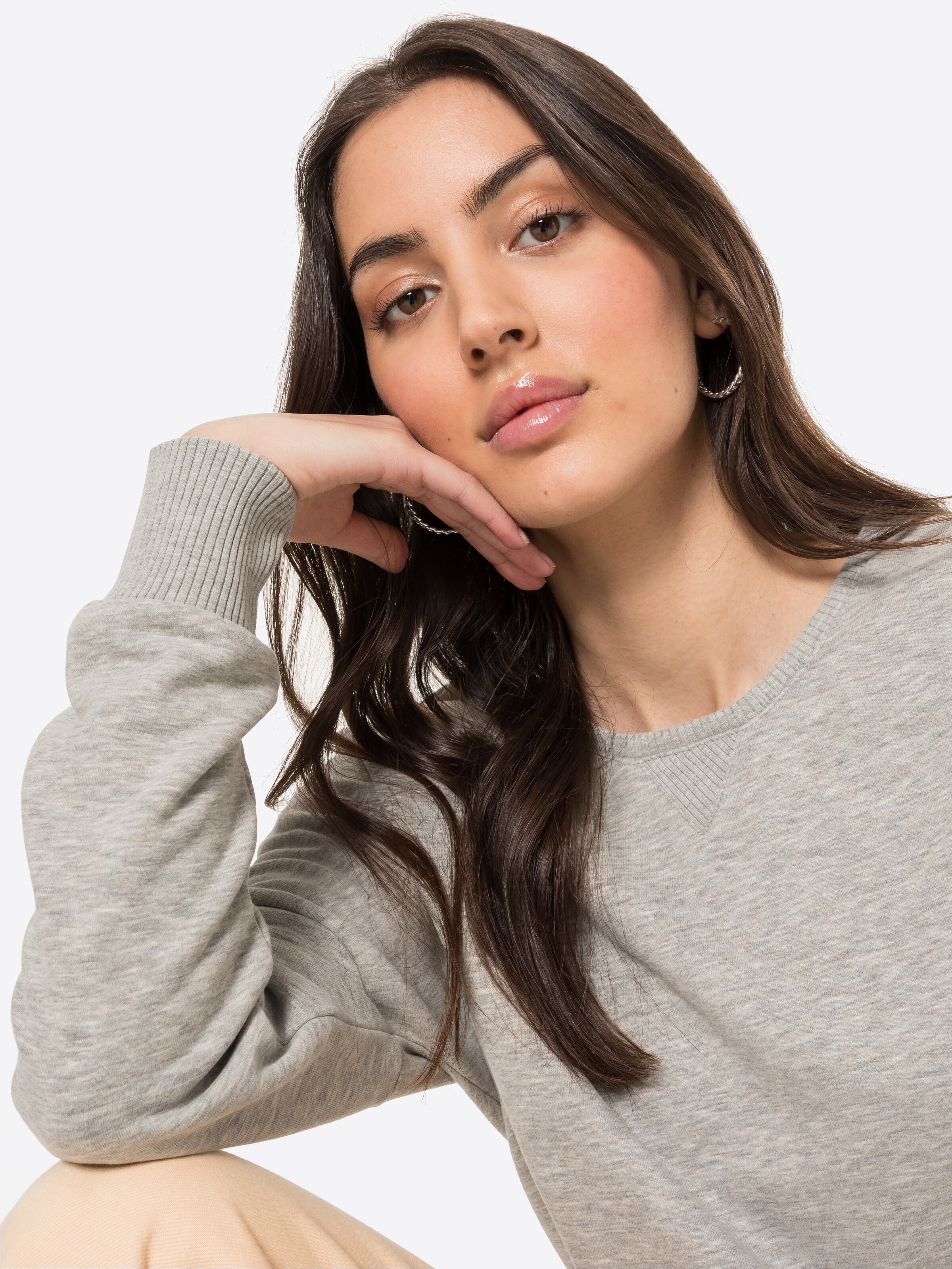 Frauen Sweat Fli Papigu Sweatshirt in Graumeliert - LE76301 Frauen Sweat Fli Papigu Sweatshirt in Graumeliert - LE76301