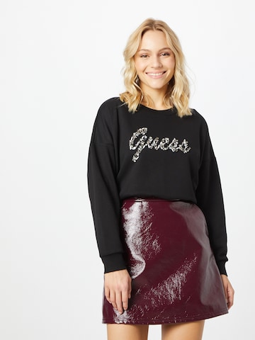 GUESS Sweatshirt 'MANILA' in Zwart: voorkant