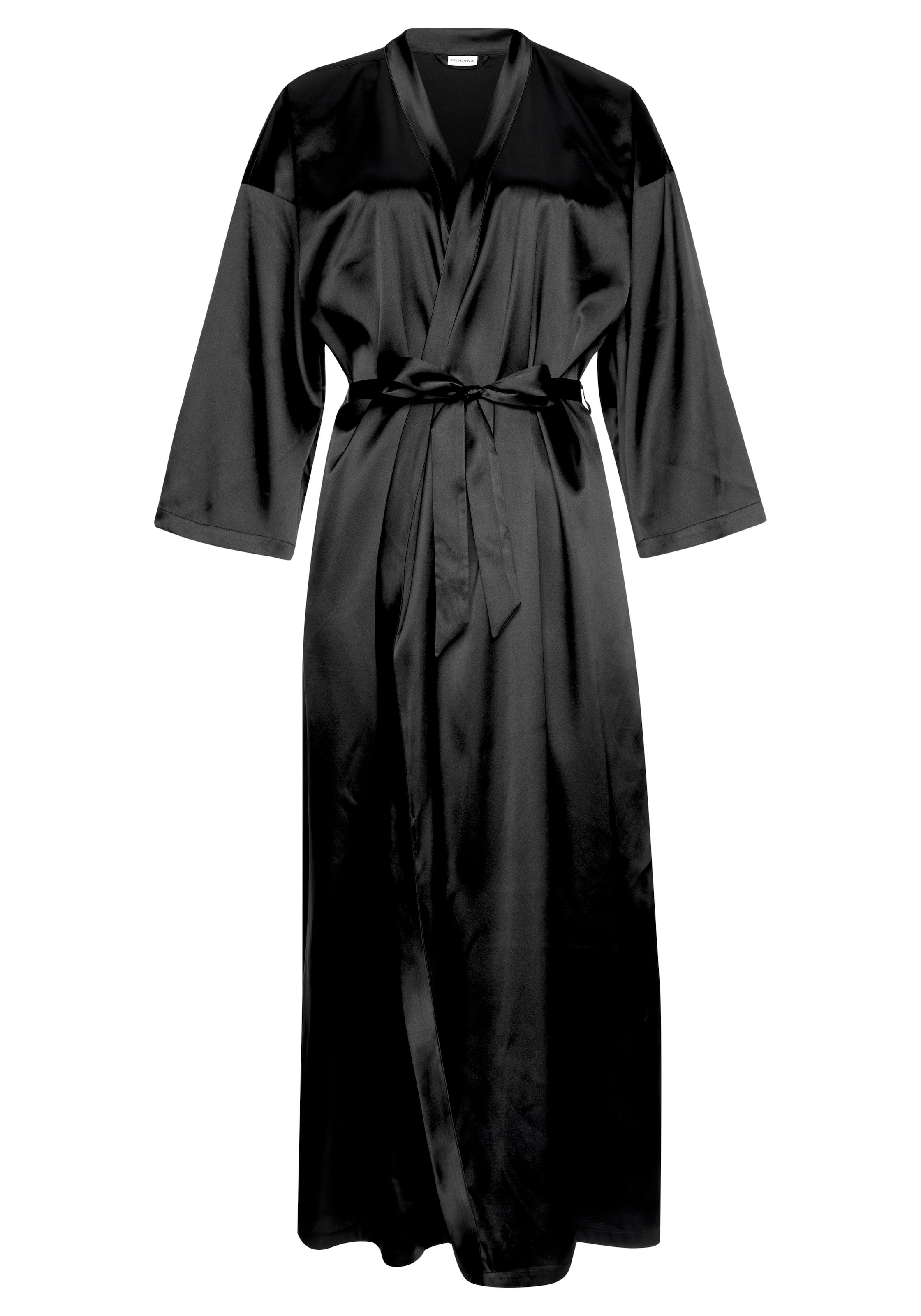 Robe de chambre LASCANA en noir : devant