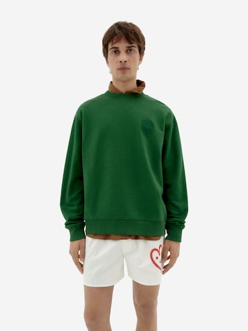 Felpa ' SOL ' di Thinking MU in verde: frontale