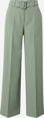 VILA Wide leg Pleated Pants 'MARINA' in Green: front