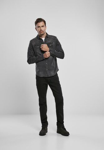 Brandit Regular fit Button Up Shirt 'Riley' in Black