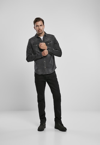 Brandit Regular fit Button Up Shirt 'Riley' in Black