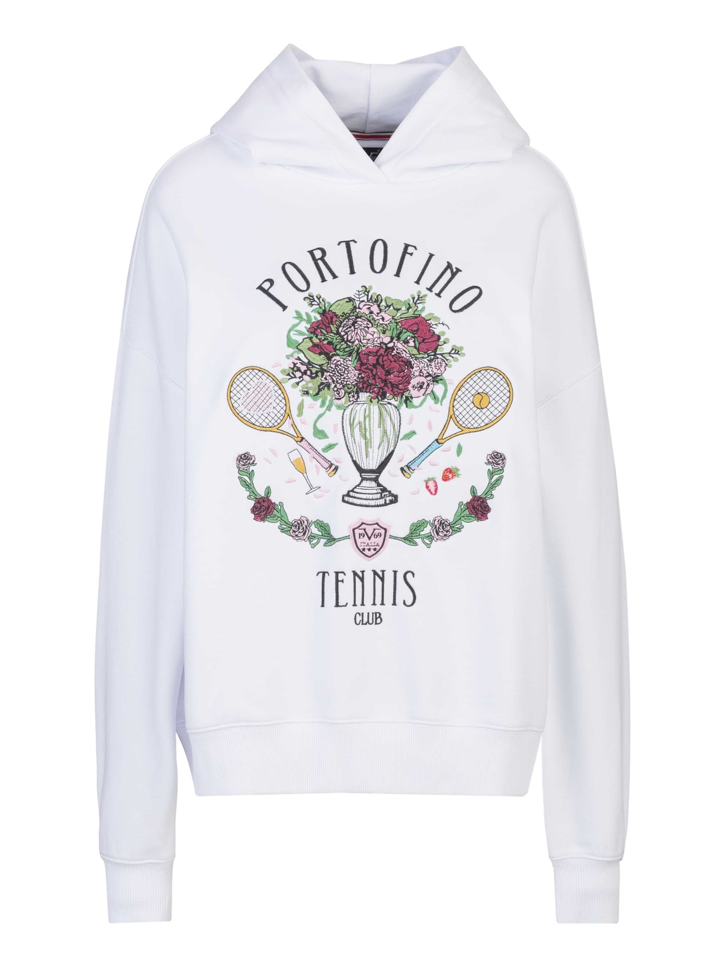 Sweat-shirt 'Santa Tennis' 19V69 ITALIA en blanc : devant