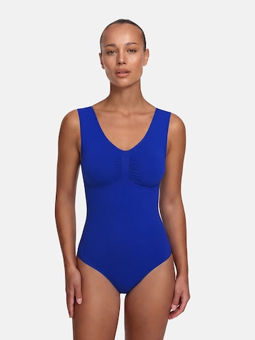 cfabBodi za oblikovanje 'Tank Bodysuit Sculpting Shapewear mit String' - plava boja: prednji dio
