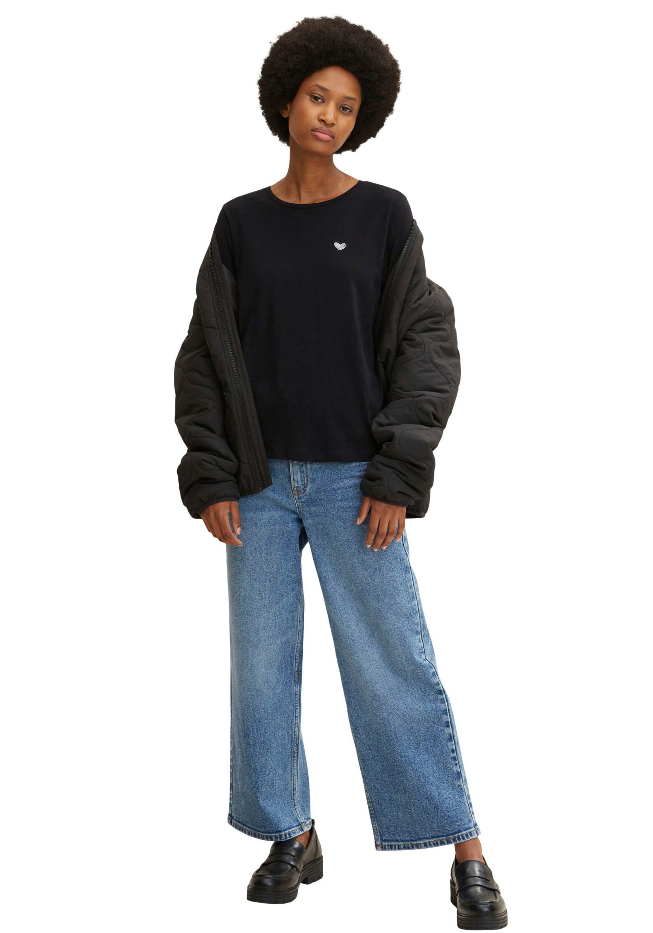 TOM TAILOR Shirt in Schwarz