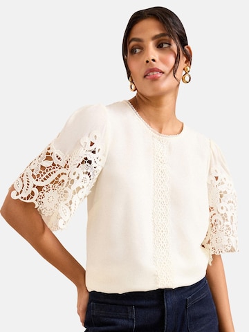 Camicia da donna di love & roses in bianco: frontale
