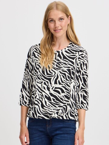 Fransa - Camiseta ' FLORA TEE' en negro: frente