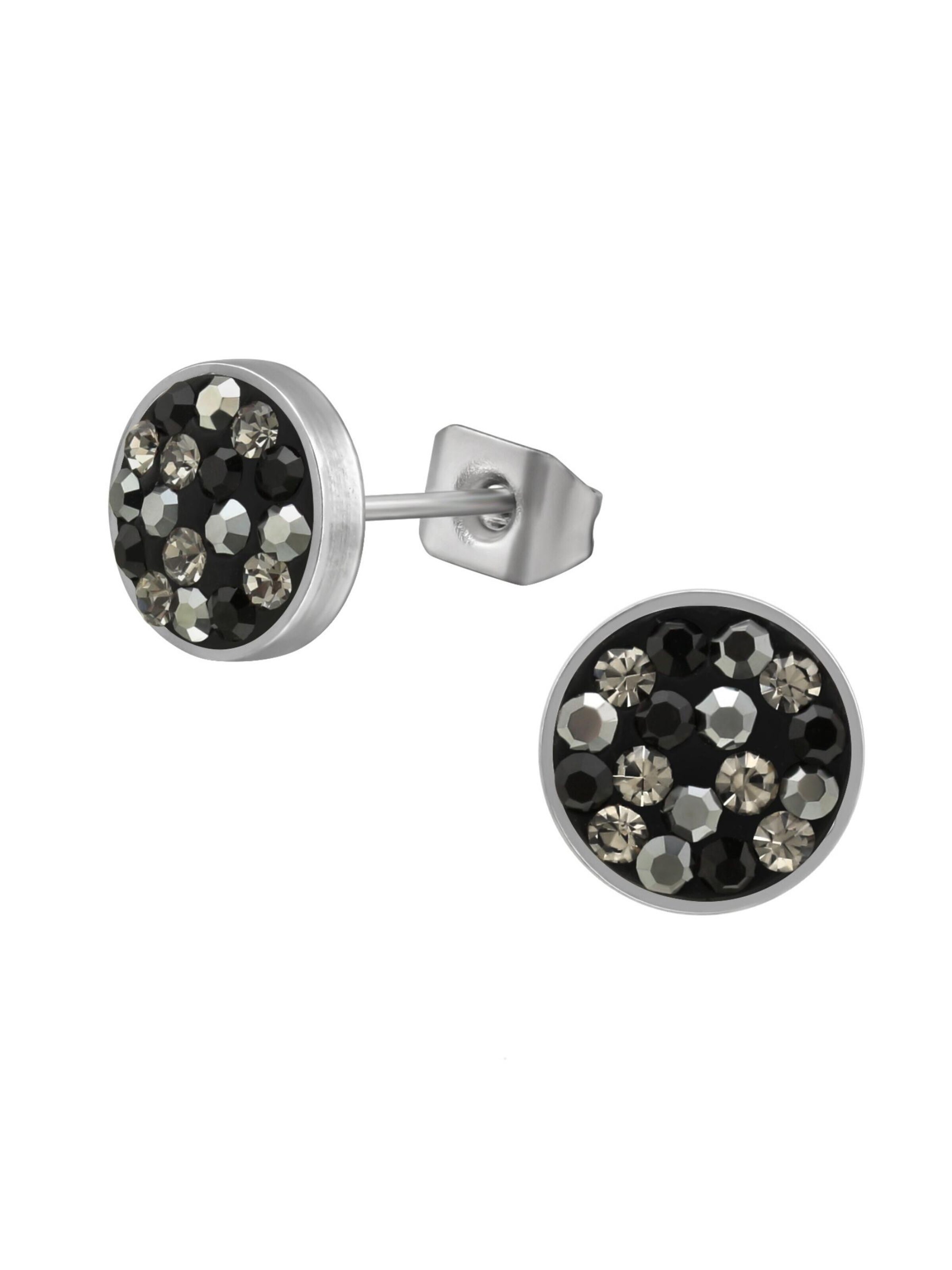 Boucles d'oreilles Maxte en noir : devant