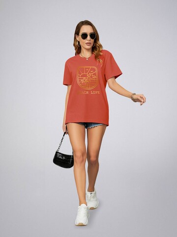 LEAFLETIC Shirt 'Leafletic Women’s Short Sleeve Crew Neck T-shirt' in Red