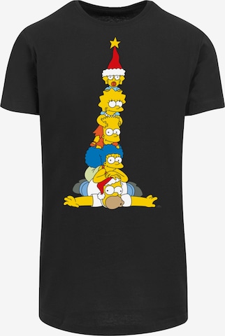 F4NT4STIC T Shirt 'The Simpsons Family Christmas Tree' in Schwarz: predná strana