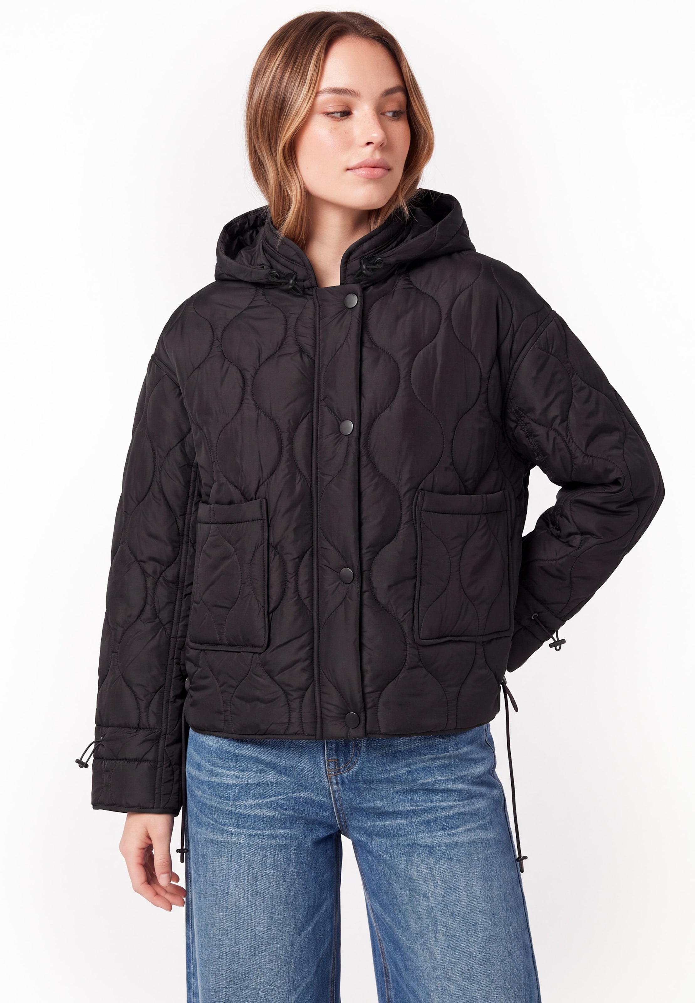 MYMO - Chaqueta de entretiempo en negro: frente