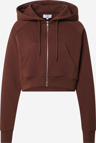 LeGer by Lena Gercke Zip-Up Hoodie 'Hester' in Brown: front