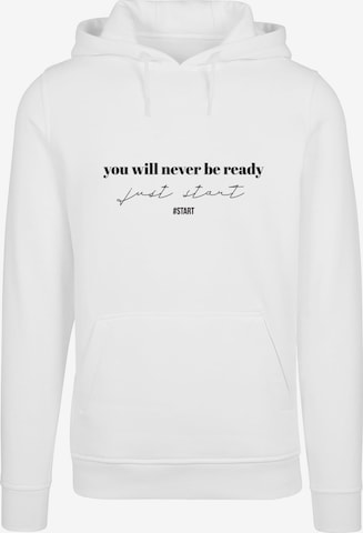 Sweat-shirt 'Just Start' Merchcode en blanc : devant