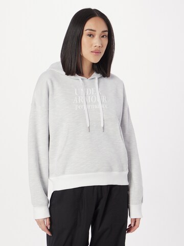 UNDER ARMOUR Sports sweatshirt 'Essential' in White: front