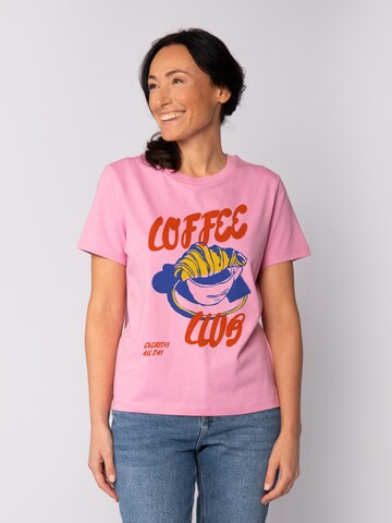 Watapparel T-Shirt 'Coffee Club' in Pink: Vorderseite