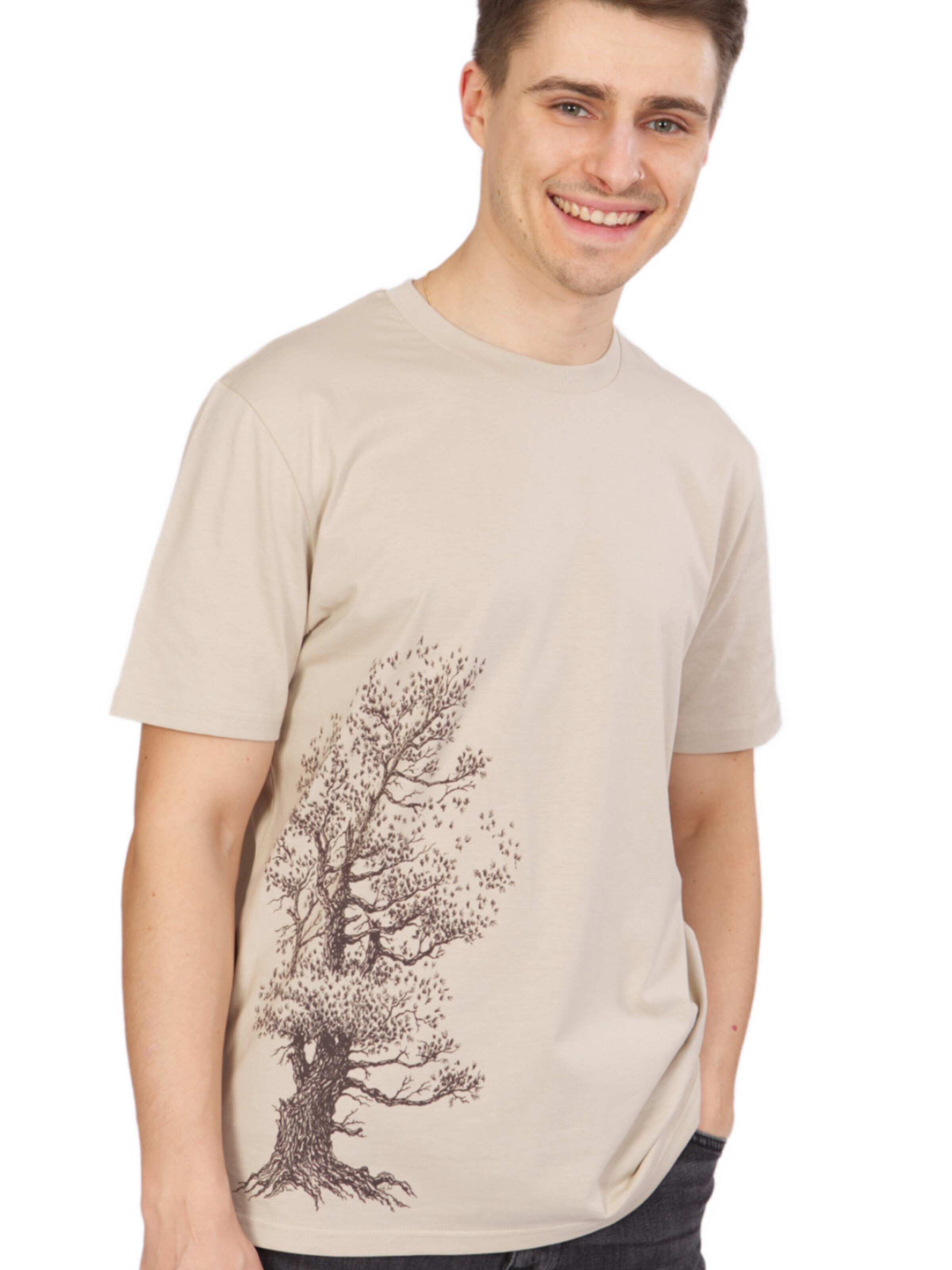 T-Shirt 'Organic Fairwear Pine Tree' Life-Tree en beige