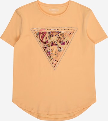 T-Shirt GUESS en orange : devant
