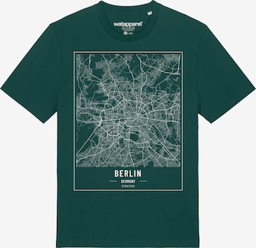 Watapparel Shirt ' City maps Berlin Landkarte ' in Green: front