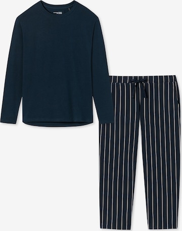 SCHIESSER Pyjama 'Organic Cotton' in Blau: Vorderseite