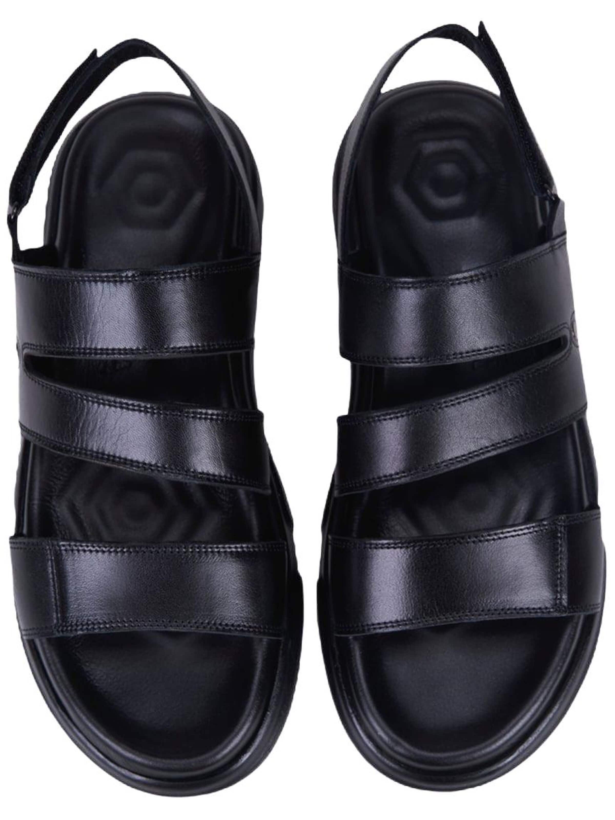 Desa - Sandalias 'DESA Herren-Ledersandalen mit Nietenbesatz' en negro