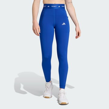 ADIDAS PERFORMANCE Skinny Sports trousers 'Stash' in Blue: front