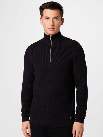 TOM TAILOR DENIM Sweater in Black: front