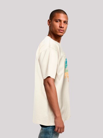 F4NT4STIC Shirt 'I Believe UFO Alien Sonnenuntergang' in Beige