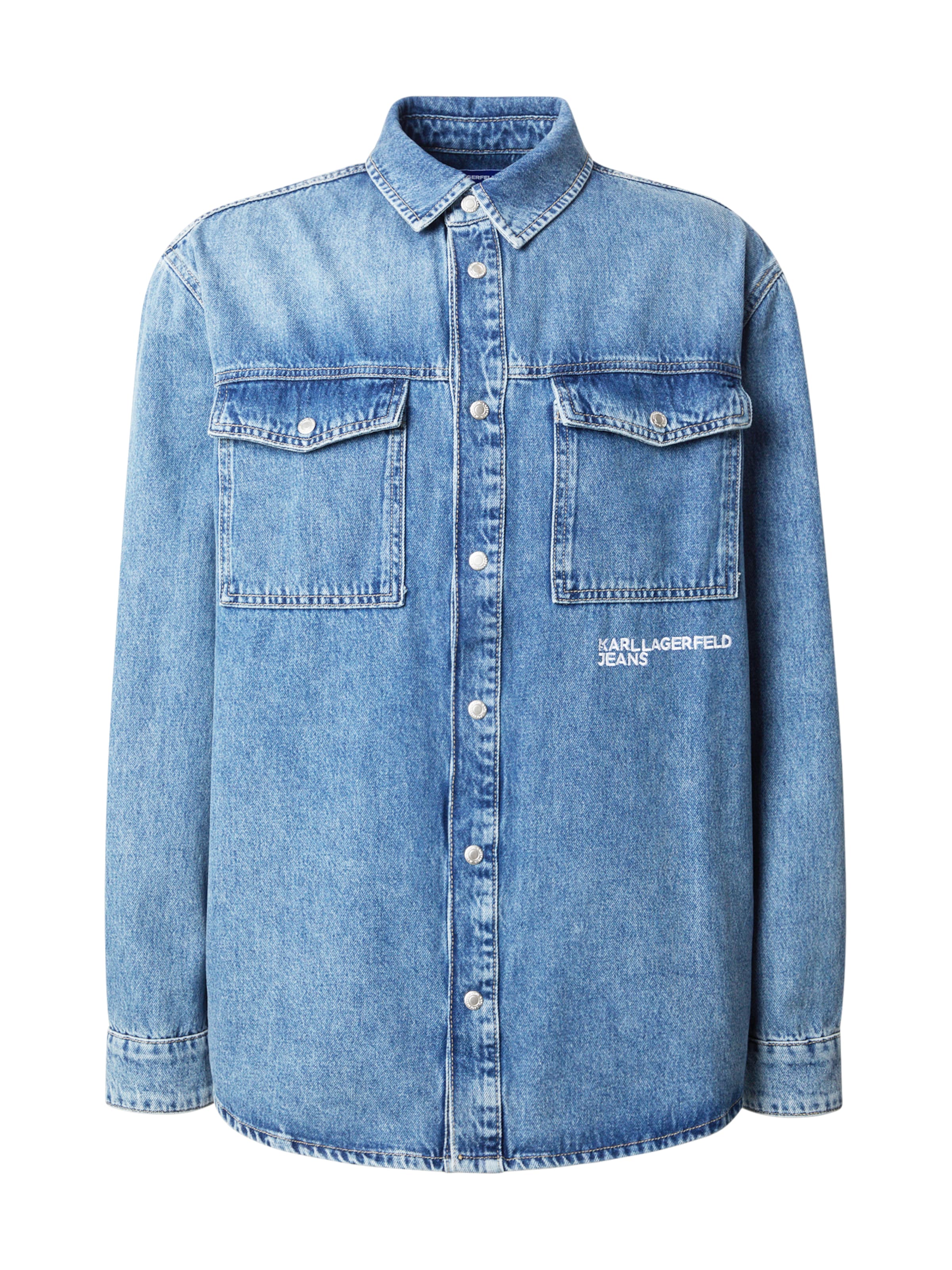 KARL LAGERFELD JEANS Средняя посадка Рубашка в Синий: спереди