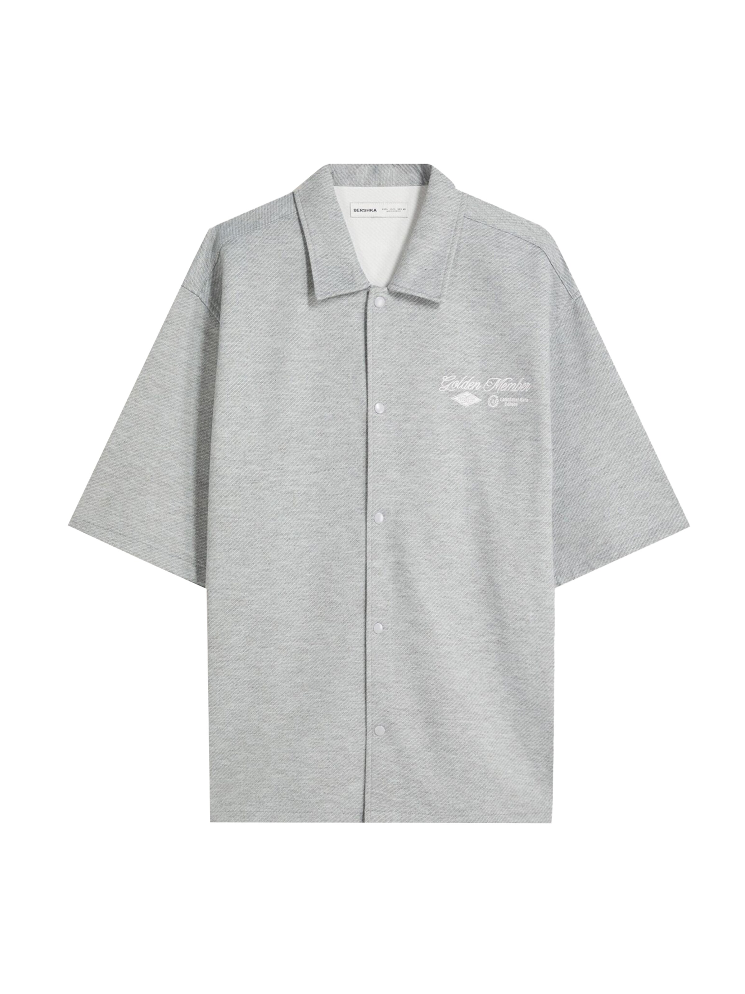 Bershka Comfort fit Srajca | siva barva: sprednja stran