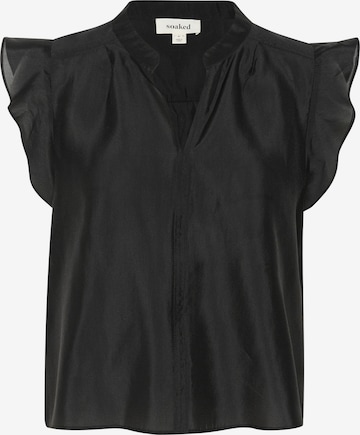 SOAKED IN LUXURY Blouse in Zwart: voorkant