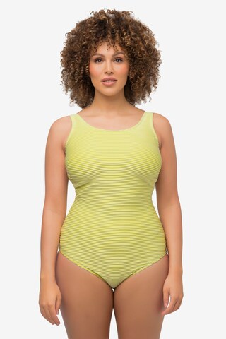 Ulla Popken Bralette Swimsuit in Yellow: front