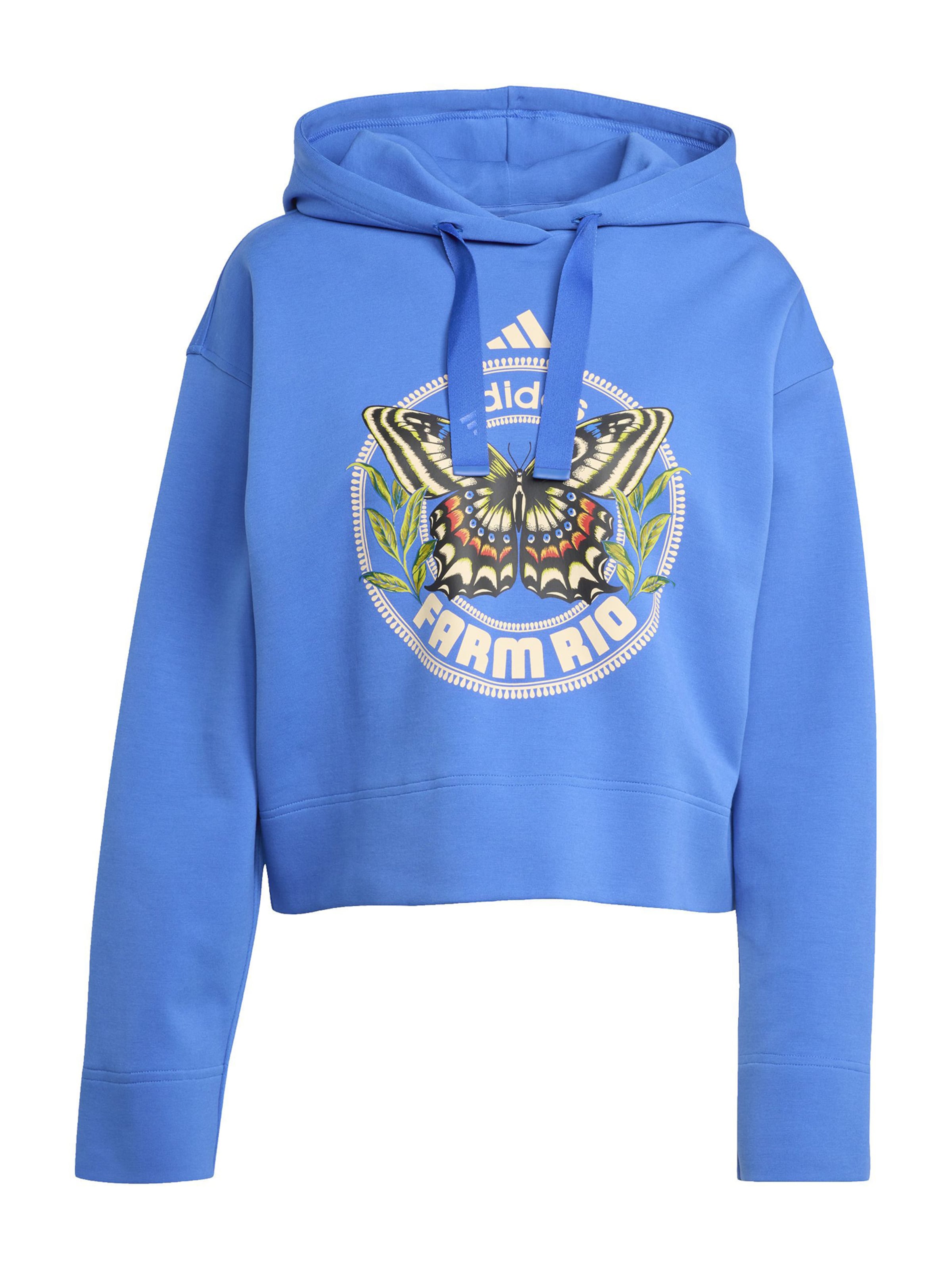 ADIDAS SPORTSWEAR Sport sweatshirt 'Adidas x Farm' i blå / grön / svart / vit, Produktvy