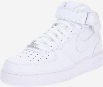 Nike Sportswear Kotníkové tenisky 'AIR FORCE 1 MID 07' – bílá: přední strana