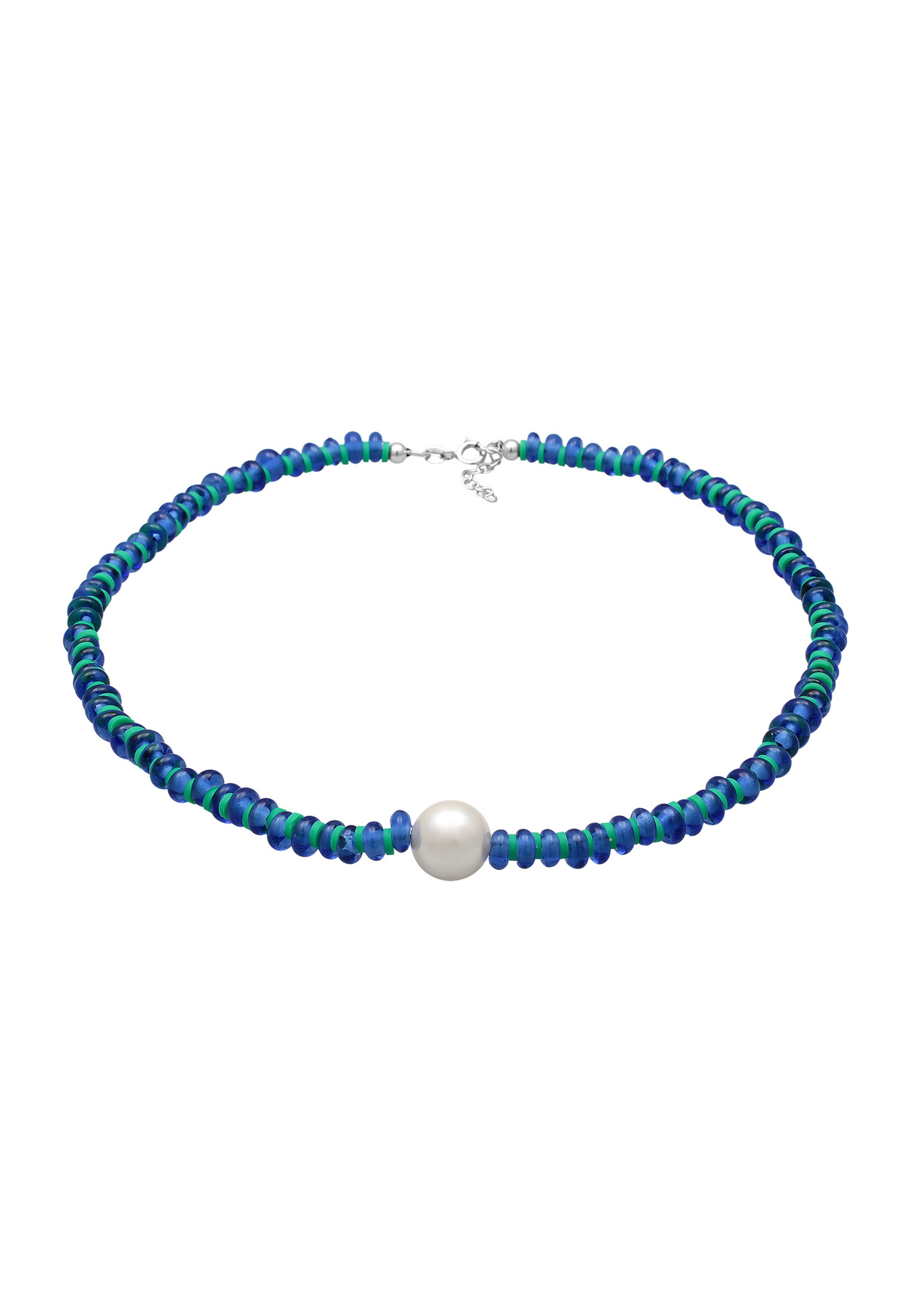 ELLI Kette in blau / perlweiß, Produktansicht