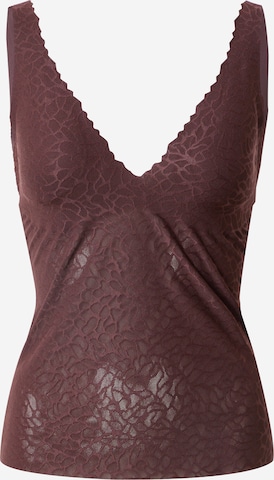 SLOGGI Triangel Onderhemd 'Zero Feel Lace 2.0' in Bruin: voorkant