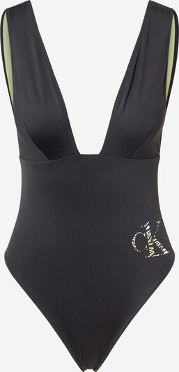 Costum de baie întreg Calvin Klein Swimwear pe galben deschis / negru / alb, Vizualizare produs