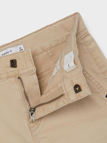 NAME IT Slim fit Trousers 'SILAS' in Beige