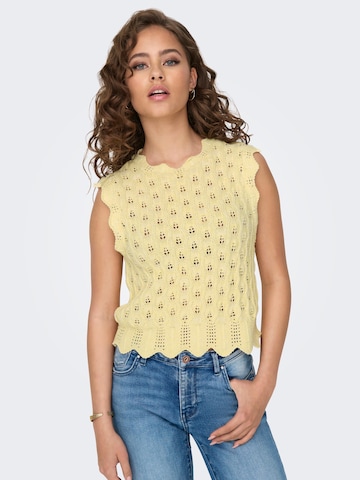 ONLY Knitted Top 'Luna' in Yellow: front