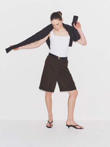 Regular Pantalon à plis The Set en beige